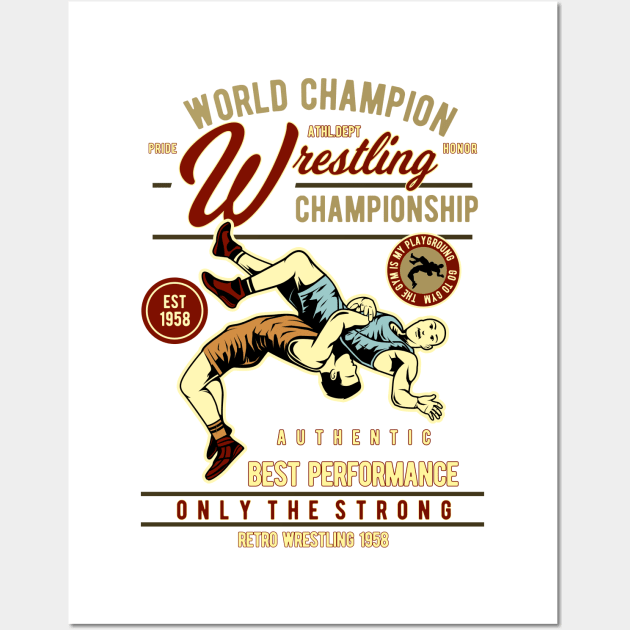 Retro Wrestling Wall Art by RockabillyM